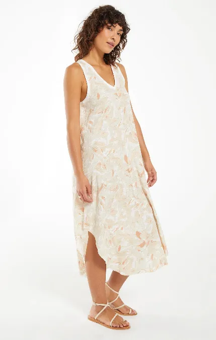 Z Supply Reverie floral midi dress sun tan zd212673