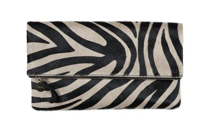 Zebra Foldover Clutch